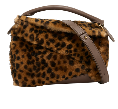 Small Puzzle Edge Bag, &pound;2,100, Handbags, Brown, Shearling, Front view